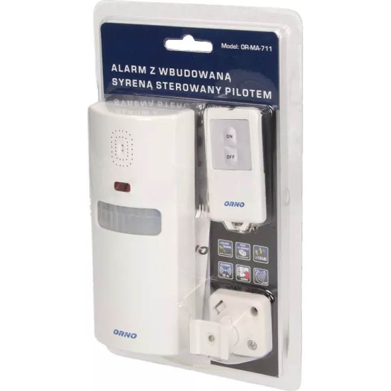 Sirene de alarme exterior ORNO OR-MA-711 com sirene incorporada, 110 dB, 12V DC, branco
