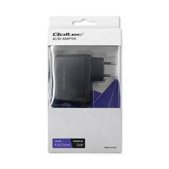 Fonte de alimentação de ficha 24W 12V 2A 5,5x2,5mm QOLTEC