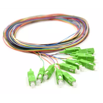 12x Pigtail SC/APC monomodo G.657.A2 2m conectores dourados