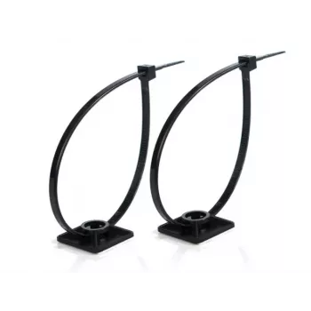 TRYTYT Suporte autocolante para abraçadeiras HW-4ACB Preto (100 unidades)