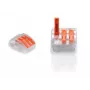 TRYTYT PC-233 Conector de emenda de alavanca de 3 vias 0,2-4,0 mm² 50 unidades transparente laranja