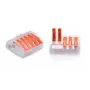 TRYTYT PC-235 Conector de fios push-in de 5 vias 0,2-4,0mm² pack de 30 Transparente Laranja
