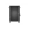 Lanberg Armário de chão 19 polegadas 18U 600x600 Preto com porta de vidro (Flat Pack)