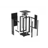 Lanberg Armário de chão 19 polegadas 18U 600x600 Preto com porta de vidro (Flat Pack)