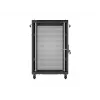 Lanberg Armário rack de chão 19 polegadas 18U 600x600 Preto com porta perfurada (Flat Pack)