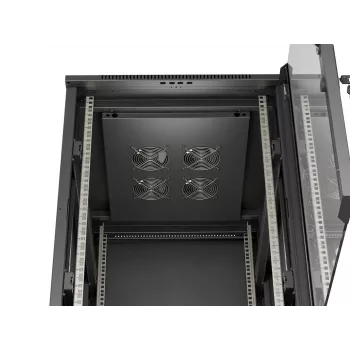 LANBERG Armário rack de servidor de chão 18U 19 polegadas 600x800mm Preto com porta de vidro temperado (Flat Pack)