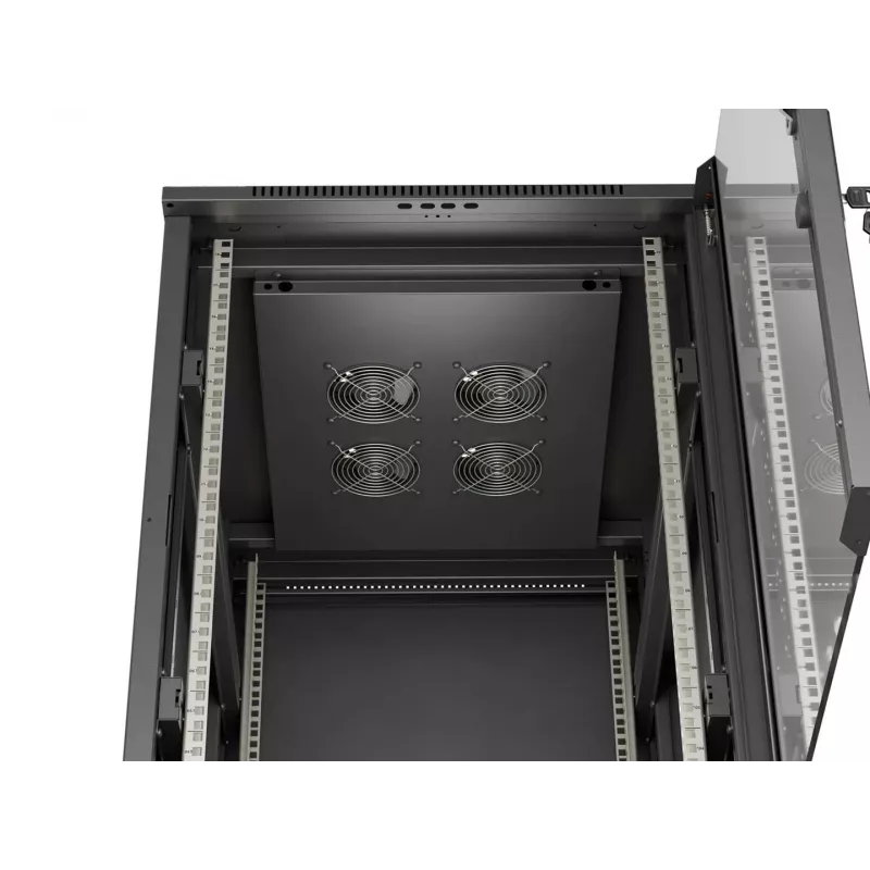 LANBERG Armário rack de servidor de chão 18U 19 polegadas 600x800mm Preto com porta de vidro temperado (Flat Pack)