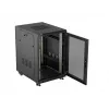 Lanberg Armário de chão 19 polegadas 18U 600x800 mm Preto com portas perfuradas (Flat Pack)