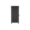 LANBERG Armário rack de servidor de chão 19 polegadas 27U 600x1000 mm Preto Porta de vidro temperado (Flat Pack)