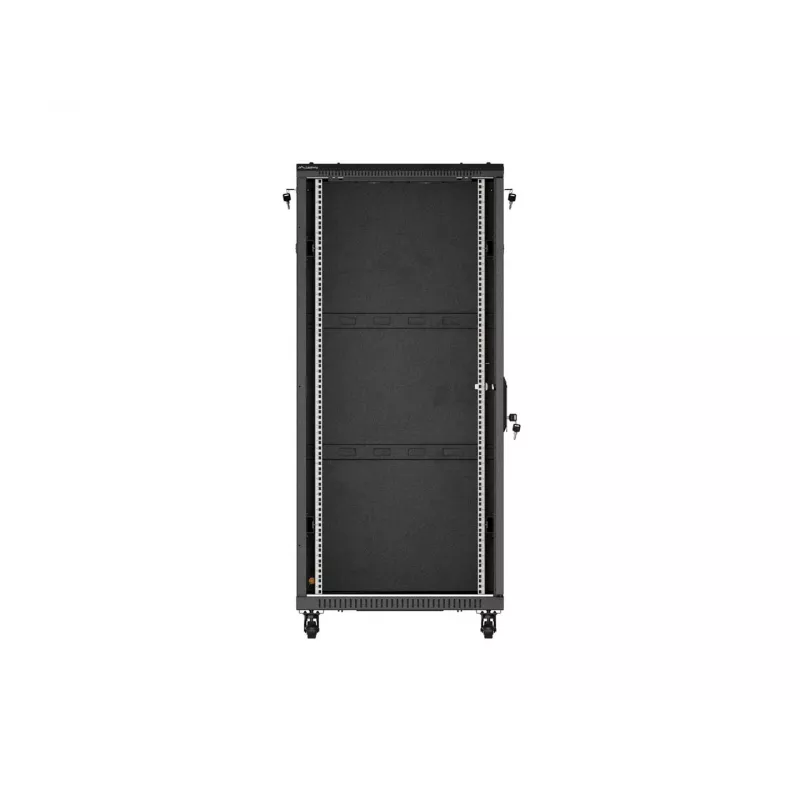 LANBERG Armário rack de servidor de chão 19 polegadas 27U 600x1000 mm Preto Porta de vidro temperado (Flat Pack)
