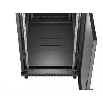 LANBERG Armário rack de chão 19 polegadas 27U 600x1000mm Preto com porta perfurada (Flat Pack)