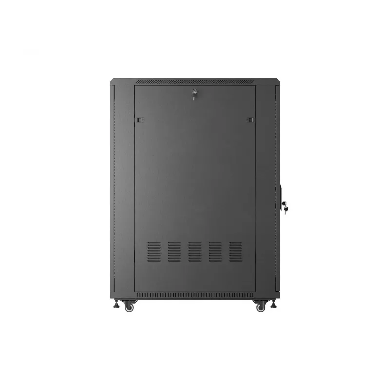 LANBERG Armário rack de chão 19 polegadas 27U 600x1000mm Preto com porta perfurada (Flat Pack)