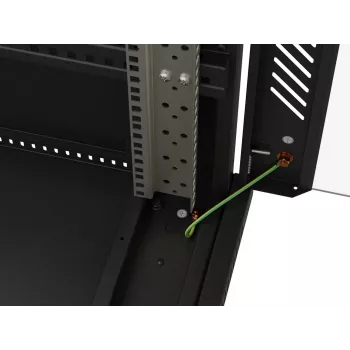 LANBERG Armário rack de chão 19 polegadas 27U 600x1000mm Preto com porta perfurada (Flat Pack)