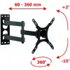 ART AR-57A Suporte de TV de parede fixo para LED/LCD 17-42 polegadas Preto