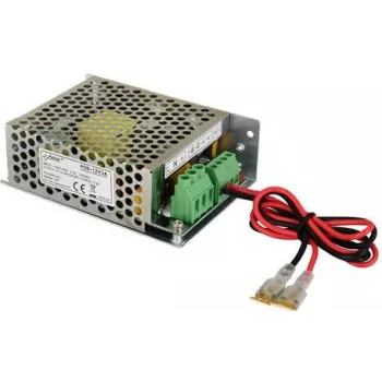 Pulsar PSB-12V3A Fonte de alimentação com buffer 13,8V/3A, encastrar, entrada 170-260V AC, saída 12-15V DC ajustável, para baterias de chumbo 12V 7-40Ah