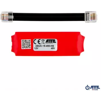 ATTE ASUC-15-480-HS Adaptador PoE passivo, entrada 10-30V DC, saída 48V DC 15W, 0,31A, RJ45, montagem na parede, preto