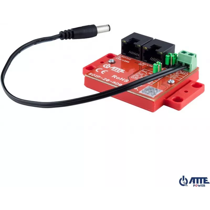ATTE SDIP-20-AD0 Adaptador PoE Step-Down 20W 12V para calha DIN