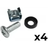 ATTE ADD-RACK2U1 Adaptador de montagem em rack 2U 19 polegadas com orifícios de montagem simples, preto