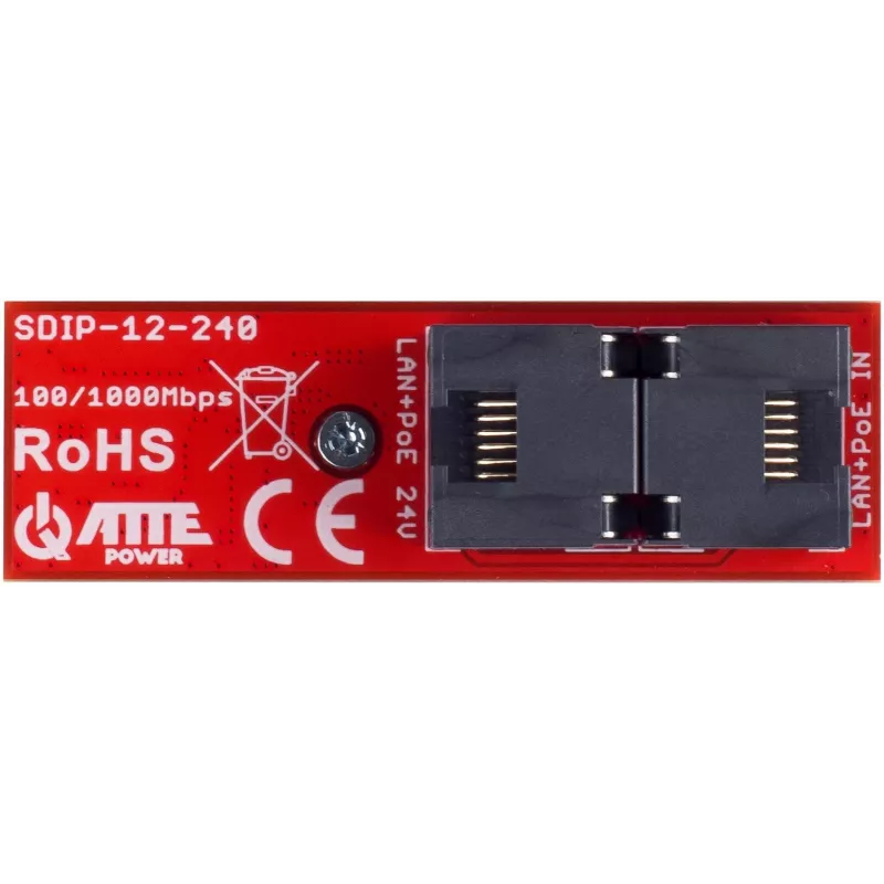ATTE SDIP-12-240 Adaptador PoE+ 30W calha DIN Gigabit