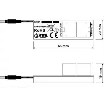 ATTE SDIP-12-121 Adaptador PoE+ 30W Gigabit