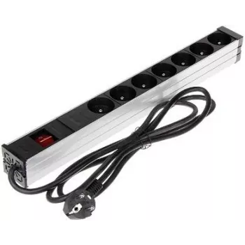 DELTA PD-7K/RACK Régua de tomadas Schuko 7 tomadas 1U montagem em rack 230V 10A 2300W cabo 3m preto