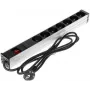 DELTA PD-7K/RACK Régua de tomadas Schuko 7 tomadas 1U montagem em rack 230V 10A 2300W cabo 3m preto