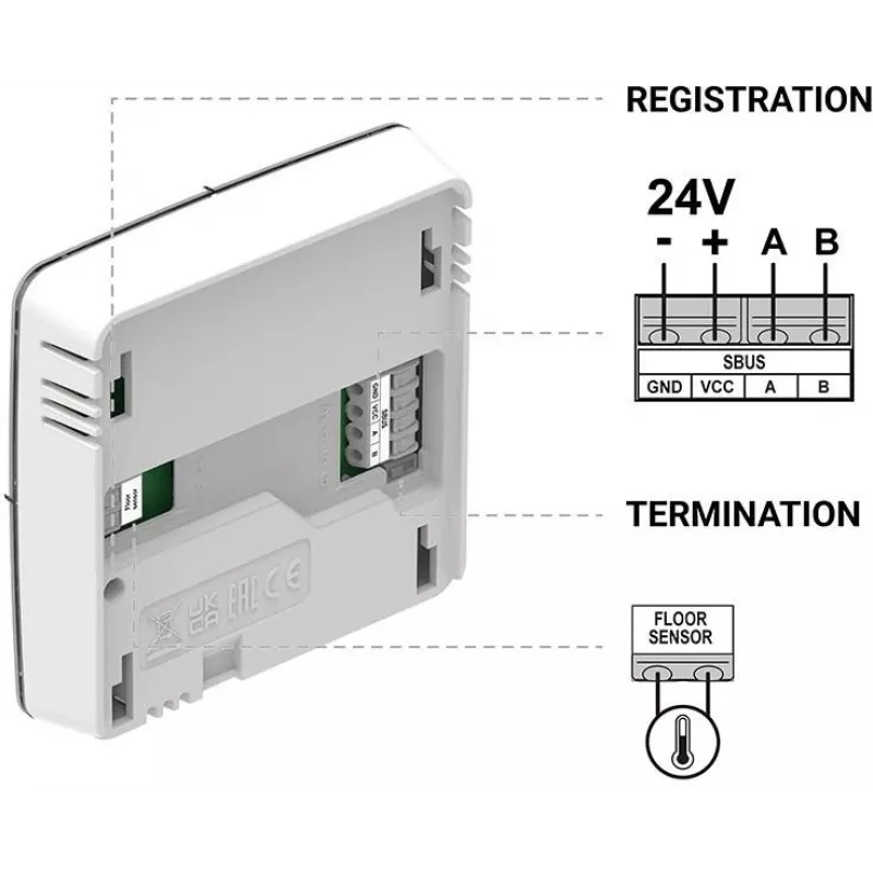 Termostato de ambiente com fios R-S1 preto Tech Sterowniki