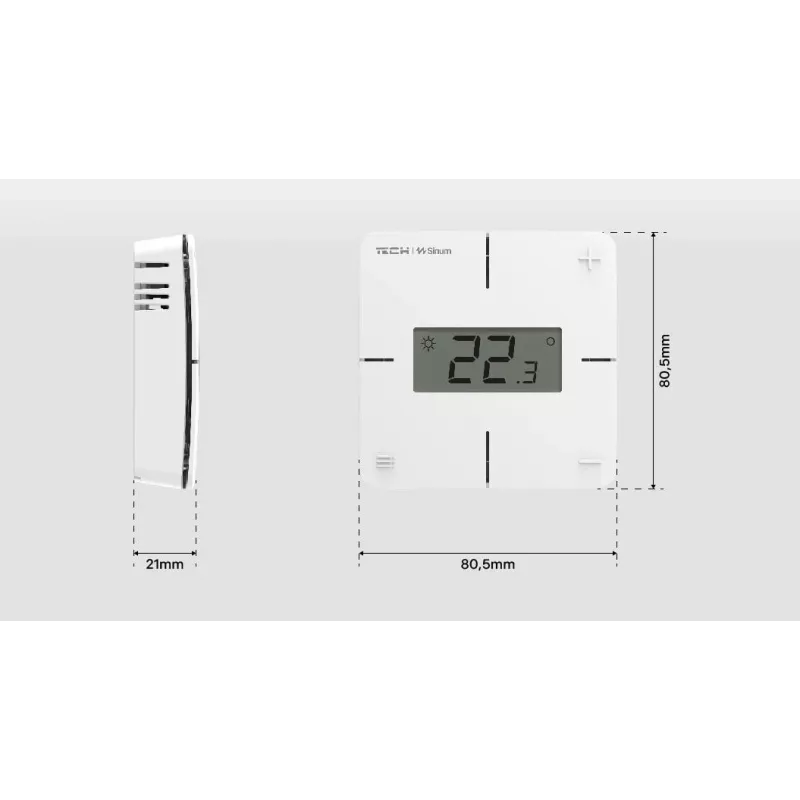 Termostato de ambiente com fios R-S1 preto Tech Sterowniki