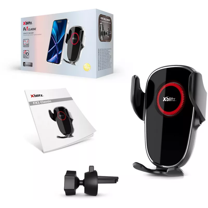 Xblitz FX1 suporte de telemóvel clássico para automóvel – suporte para painel e para-brisas com ventosa