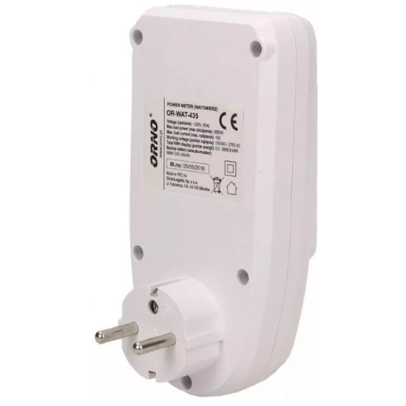 ORNO OR-WAT-435 wattímetro medidor de energia com ecrã