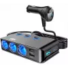 MBG Line HC67C adaptador duplo para tomada de isqueiro com 3 portas USB-A, 120 W, preto