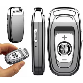LUXURY-GOODS Gravador de voz mini escondido porta-chaves com clipe 16GB HD