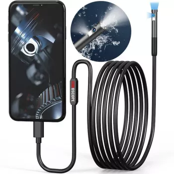 MBG Câmara de inspeção endoscópica de lente dupla cabo de 2m 7 LEDs 2x Full HD Wi-Fi para iPhone Android