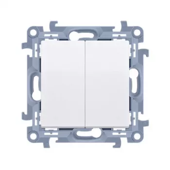 KONTAKT SIMON 10 Módulo botão branco 2x 2Z terminais de parafuso 10AX 250V