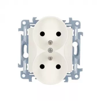KONTAKT SIMON 10 Módulo tomada branca 2x Type F com proteção para crianças terminais de parafuso 16A 250V