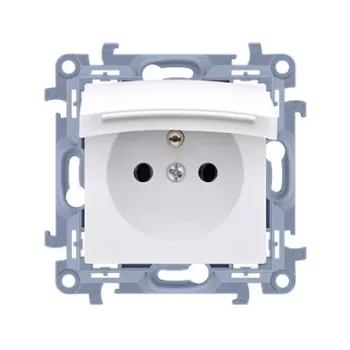 KONTAKT SIMON 10 Módulo tomada branca 1x Z/U com tampa IP44 terminais de parafuso 16A 250V
