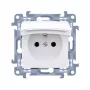 KONTAKT SIMON 10 Módulo tomada branca 1x Z/U com tampa IP44 terminais de parafuso 16A 250V