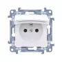 KONTAKT SIMON 10 Tomada individual com contacto de proteção, branca, IP44, terminais de parafuso, 16A 250V