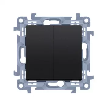 KONTAK-SIMON Simon 10 Botão 2x NA 10AX 250V terminais de parafuso preto mate
