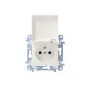 KONTAKT SIMON 10 Tomada 1 módulo branca com tampa IP44 terminais de mola 16A 250V