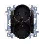 KONTAKT SIMON 10 Módulo Tomada dupla 2x Z/U terminais de parafuso 16A 250V preto mate