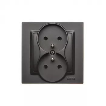 KONTAKT SIMON 10 Tomada preto mate 16A 250V terminais de parafuso Type E
