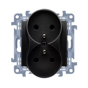 KONTAKT SIMON 10 Módulo 2x tomada Type F preto mate terminais de parafuso 16A 250V