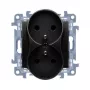 KONTAKT SIMON 10 Módulo 2x tomada tipo F preto mate terminais de parafuso 16A 250V