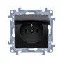KONTAKT SIMON 10 Tomada 1 módulo preto mate com tampa IP44 terminais de mola 16A 250V