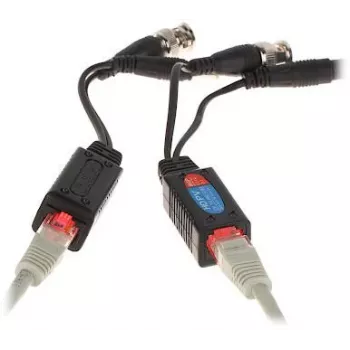 DELTA Conjunto de balun de vídeo passivo TR-1RJ-HD (2 unidades) - 8MP 4K HD-CVI/HD-TVI/AHD/CVBS, BNC para RJ45, preto