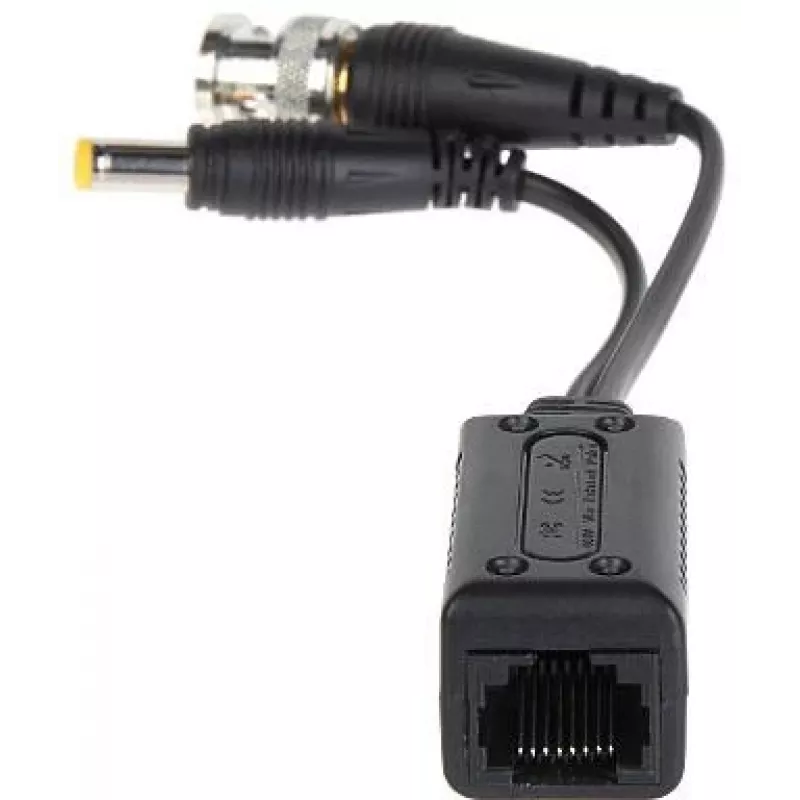 DELTA Conjunto de balun de vídeo passivo TR-1RJ-HD (2 unidades) - 8MP 4K HD-CVI/HD-TVI/AHD/CVBS, BNC para RJ45, preto