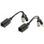DELTA Conjunto de balun de vídeo passivo TR-1RJ-HD (2 unidades) - 8MP 4K HD-CVI/HD-TVI/AHD/CVBS, BNC para RJ45, preto
