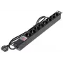 DELTA Unidade de distribuição de energia (PDU) para rack 19 polegadas 1U PD-8/RACK-N de 8 tomadas - 230V 16A 3680W Schuko
