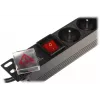 DELTA Régua de tomadas PD-8/R-IEC 8 tomadas com proteção contra sobretensão 230V 10A preto